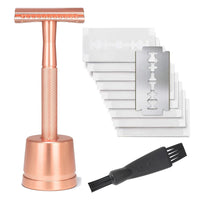 Safety Razor with Brass Weighted Handle and 5 Double Edge Safety Blade Refills,Single Blade Razor for Men, Designed for Coarse
